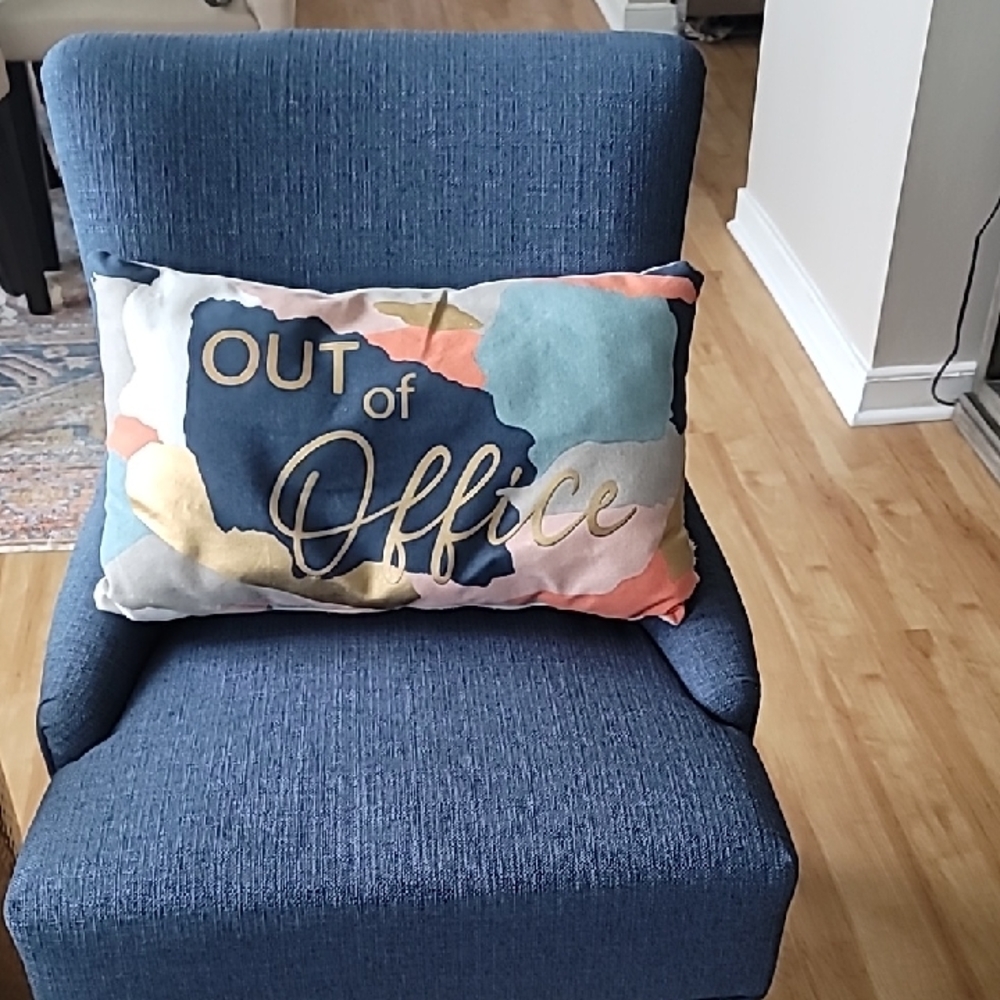Decorative 'Out of Office' Multicolor Accent Pillow
